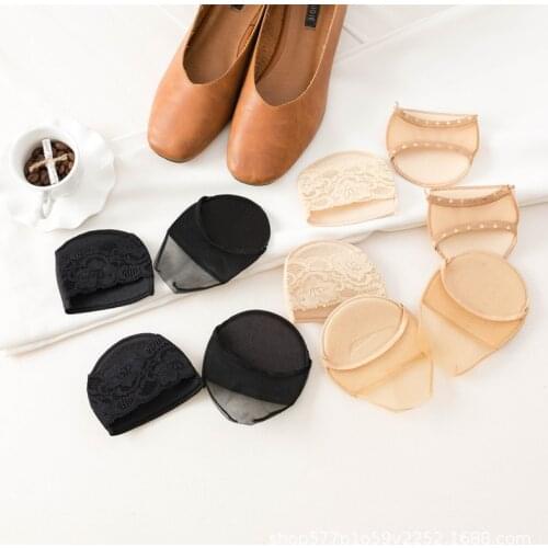 5 pairs of summer high heel shoes, half foot socks, womens silicone rubber non slip, shallow mouth, half foot invisible socks