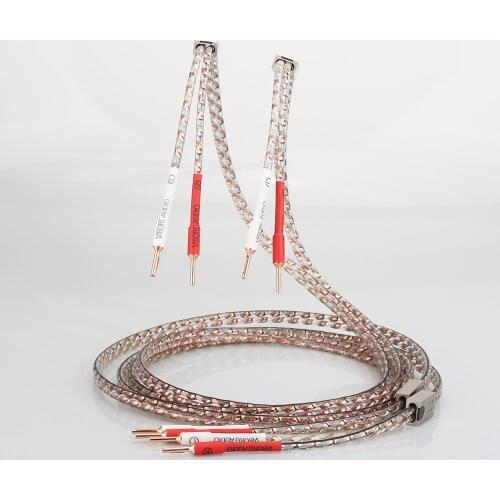 New Pair Viborg VS903 Flat Copper Speaker Audiophile Cable HIFI SPeaker Cable With Pure Copper Plug for Home Theater