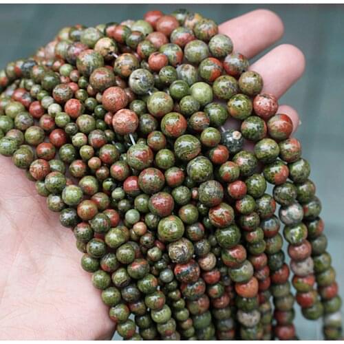 New Arrival 4mm 6mm 8mm 10mm Semi Precious Flower Green Stone Gestone round Beads for Fashion charm bracelet DIY jewelry
