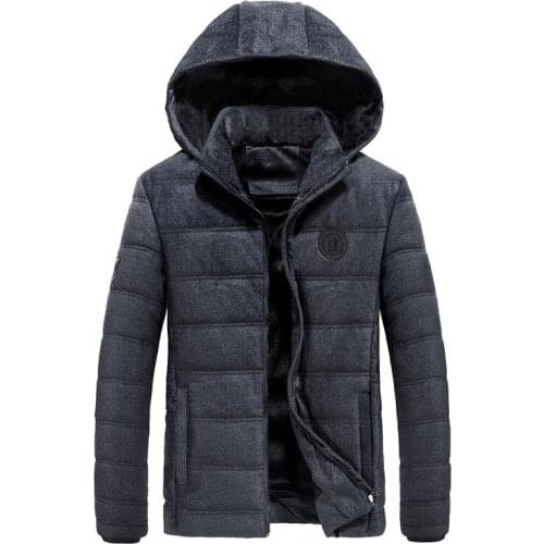 New style Winter Plus Velvet-Mens Cotton-padded Clothes Jacket Thick Warm MenS Wear Middle-aged Casual Hooded Cotton Top