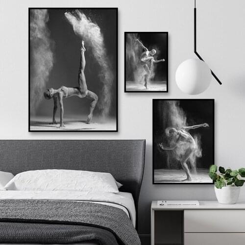 Dancer Posture Girl Canvas Prints Poster Nordic Wall Art Black And White Paintings For Living Room Wall Picture Minimalist Decor