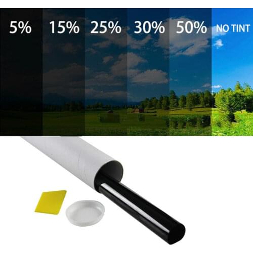 3m x 50cm VLT Black Car Window Foils Tinting Film Roll with Tube Package Auto Home Window Glass Solar UV Protector Sticker Films