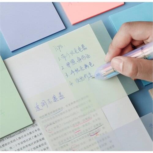 Transparent 6 Colour Memo Pad Sticky Notes Bookmark Marker Sticker Paper Student office Supplies