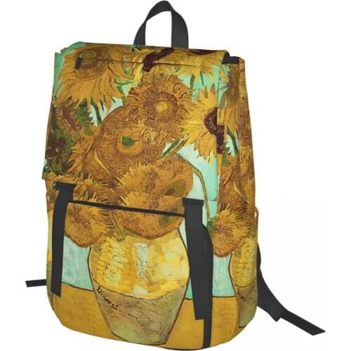 Van Gogh,Sunflowers By Van Gogh Backpack for Girls Boys Travel RucksackBackpacks for Teenage school bag