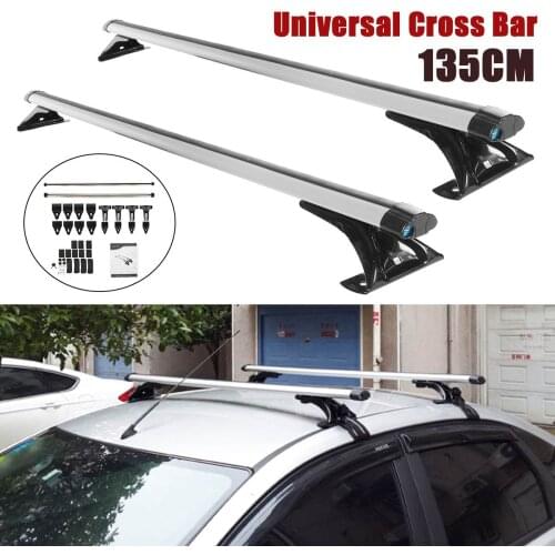 135cm Universal Car Roof Racks Crossbar Auto Top Luggage Support Bar Aluminum Bicycle Carrier Rack Roof Rail For SUV Pickups
