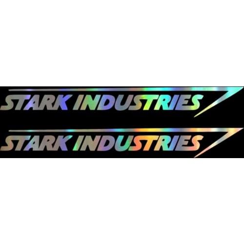 2 X Stark Industries Car Body Stripes Stickers Vinyl Decal Car Stying Jdm Racing,20cm*3cm