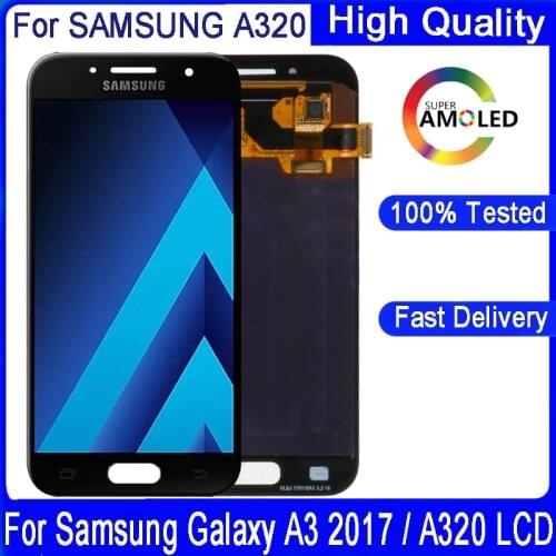ORIGINAL 4.7'' AMOLED LCD Display For Samsung Galaxy A3 2017 A320 A320F LCD Display Touch Screen Digitizer Assembly Replacement
