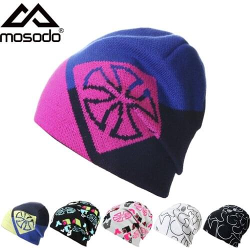 Winter Beaines Hats Warm Knitted Caps Stretchy Skullies Print Head Cap Men Women Snowboard gorros de invierno gorras de esquí