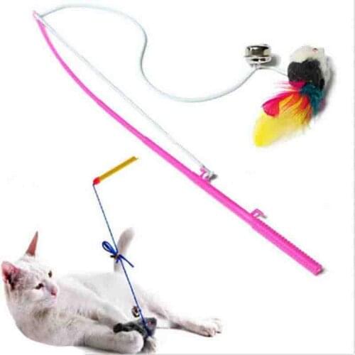 1PC Cat Toy Pet Toy High Quality Feather Metal Plastic Small Bell Funny Cat Stick Pet Interactive Toy Pretty Toy Drop Shipping