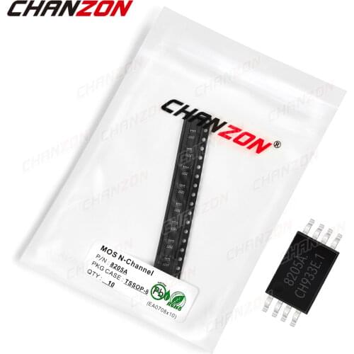 10pcs 8205A TSSOP-8 N-Channel SMD Mosfet Bipolar Junction Transistor BJT SIC Mos Fets Triode Tube 5A 20V Integrated Circuits