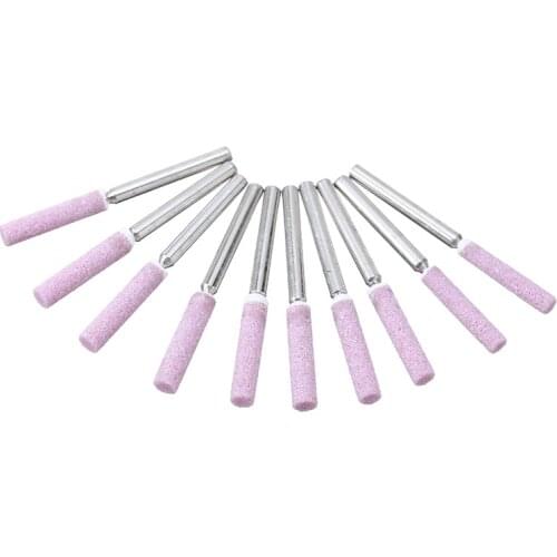 10Pcs Chainsaw Sharpener Grinding Stone File 4/4.8/5mm Chains Saw Sharpening Set For Chainsaws Jade Wood Molds Polishing