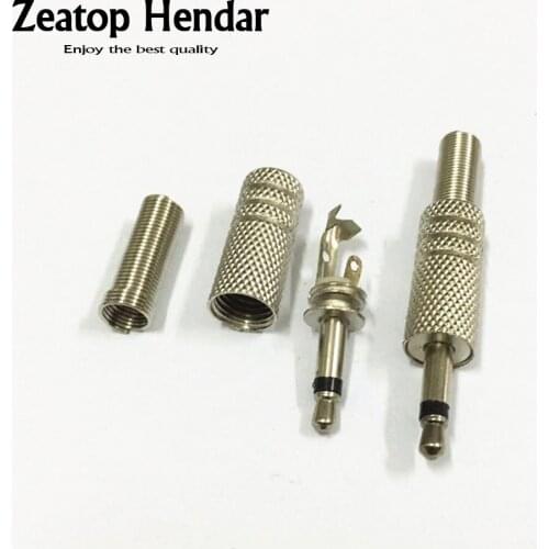 20Pcs Mono Metal 1/8 3.5mm Male Plug Soldering with Spring Audio Headphones Headset Speaker