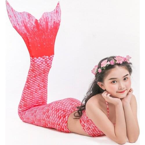 2021 Summer Mermaid Girl Swimsuit 3 PCS Sport Beach Kids Swimwear Outdoor Teenanger Gilr Bathing Suits Children Swimming Clothes