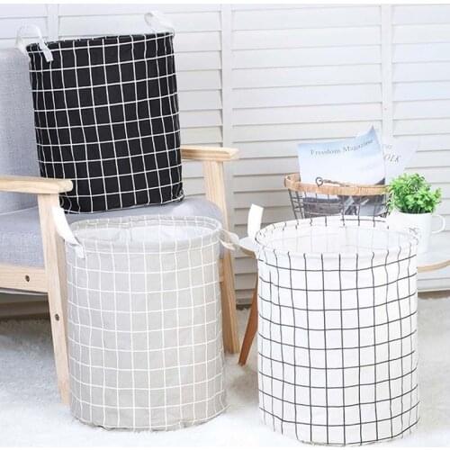 2021 New Super Large Laundry Basket With Handles Round Dirty Clothes Toys Folding Bucket Waterproof Storage Barrel Hamper