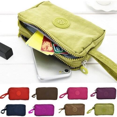 3 Zippers Lady Purses Women Wallets Brand Clutch Coin Purse Cards Keys Money Bags Canvas Short Girls Wallet Handbags