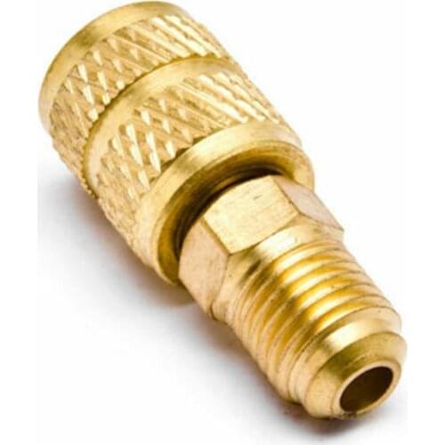 1/4 Inch Air Conditioning Adapter R410a Brass Refrigerant Female Hose 5/16" Male To Charging Pump Adapter T0H1