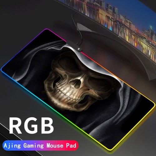 Grim Reaper Anime Gaming RGB Gamer Large Mousepad LED Lighting USB Keyboard Colorful Desk Pad Mice Mat for PC Laptop Desktop