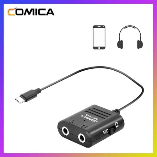 COMICA SPX-TC Multi-Functional TRS TRRS 3.5mm Microphone to USB TYPE C Audio Cable Adapter for Huawei Samsung HTC Smartphones