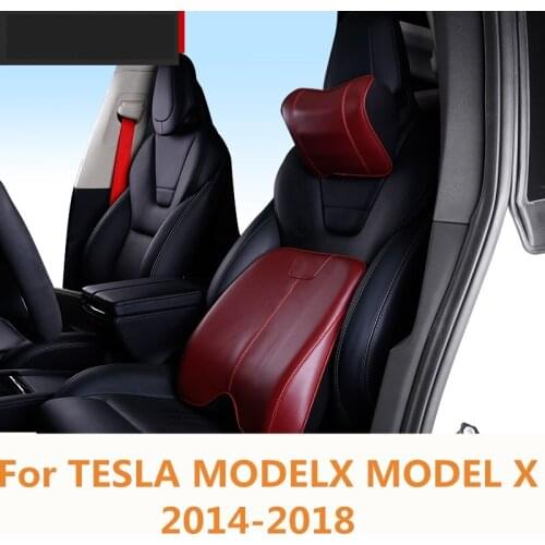 For TESLA MODELX MODEL X 2014-2018 Car Seat Headrest Pillow Auto Back Cushion Seat Supports Cushion Memory Cotton Pillows