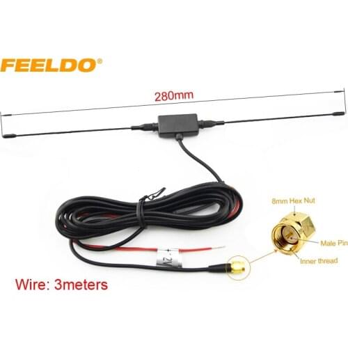 FEELDO Car SMA Active antenna with built-in amplifier for digital TV #FD-916