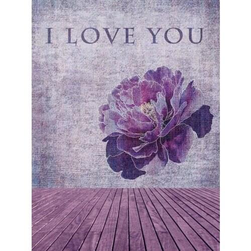 Purple Wood Floor Backdrops for Photography 5x7ft Big Rose Photo Background Backdrops for Studio Professional Photo Booth Props