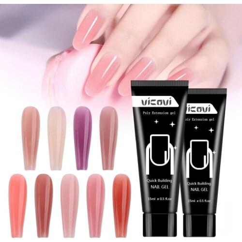 10 Colores Nail Extension Gel 15ml No Paper Holder Crystal Quick Nail Extension Gel Nail Extension Acrylic Gel Jelly Gel TSLM2