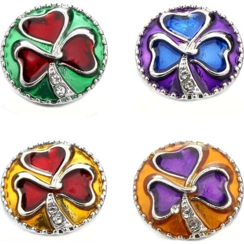 The Bloomer DIY crystal leaves snap button 18mm snap jewelry Fit snap button Jewelry bracelet bangles snaps accessory