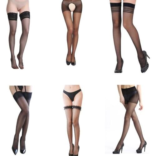 New Arrival Erotic Stockings With Garter Belt For Women Fishnet Pantyhose Plus Size Thigh High Socks Sexy Lingerie