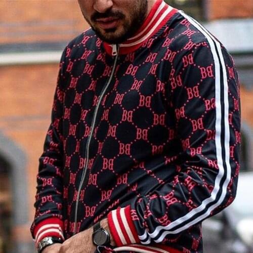 Jacket men BB plaid Men Casual Zipper Jacket Autumn Tracksuit High quality Sweatshirt Fashion Man High Street Jackets Casual top
