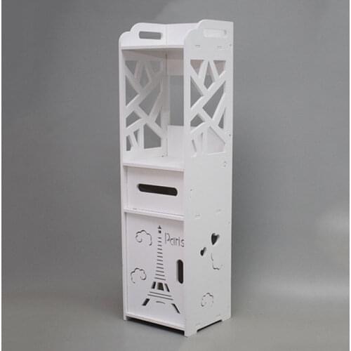 Minimalist Floor Mounted Nightstands DIY Mini PVC Storage Cabinet Bedside Box of Modern Toilet Storage Bathroom Shelf Nightstand