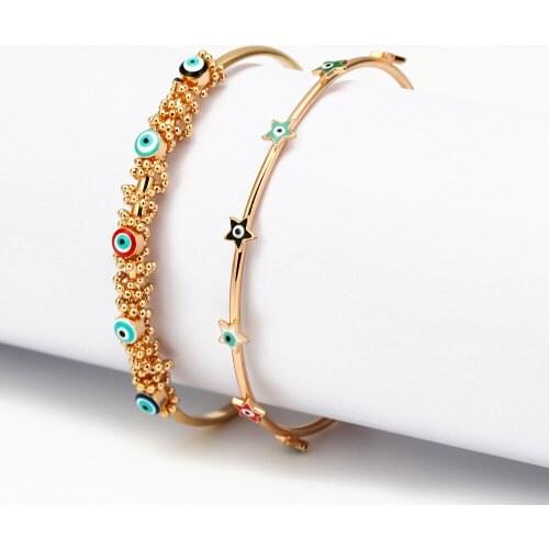 Trendy Blue Eye Bracelet Female Gift Simple Demon Eye Bracelet Open Bracelet Jewelry