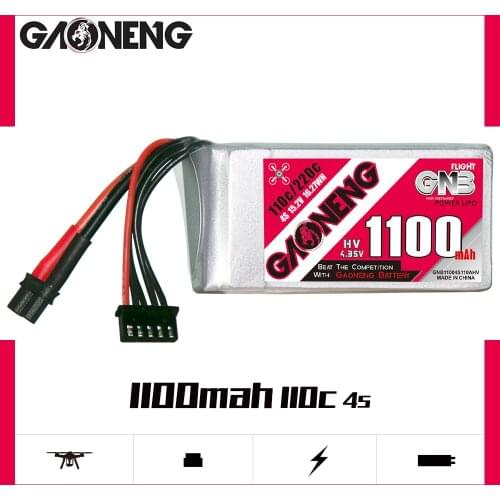 GAONENG GNB 1100mAh 4S1P 15.2V 110C/220C HV Poweful Lipo Battery with XT60 Plug for FPV Racing Drone Quadcopter Helicopter