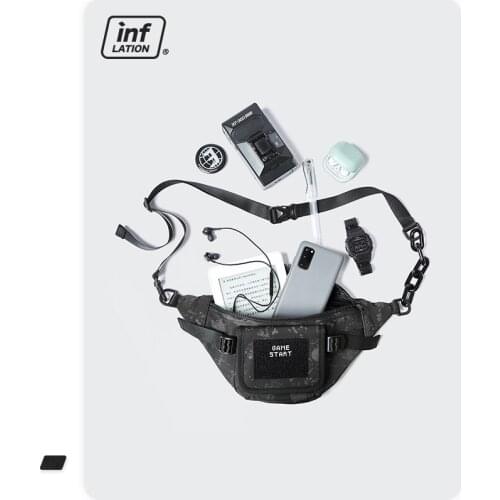 INFLATION Streetwear Chest Bag Men Outdoor Waist Bag Male 2021 Fashion Reflective Cool Hip Hop Crossbody Bag Unisex