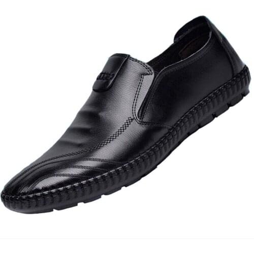 2021 New Spring and Autumn Mens Shoes Casual Leather Shoes for Men with Soft PU Soles Korean Edition Mens Shoes Breathable