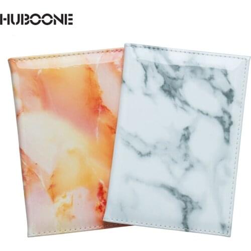 Unisex Marble Passport Cover PU Leather Passports Case Women Passport Holder Travel Covers for Passports Girl Credit Card Holder