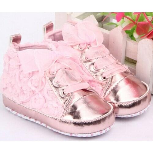 0-18M Baby Girl PU Leather Shoes Non-slip Lace Floral Embroidered Soft Shoes Prewalker Walking Toddler Kids Shoes