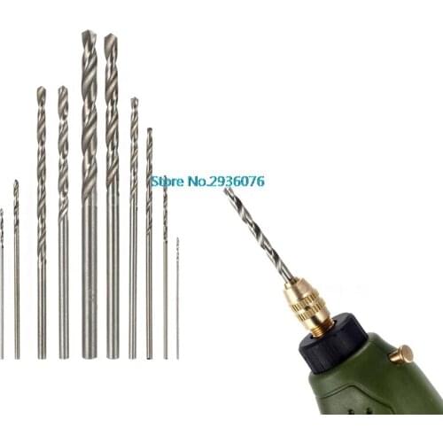 OOTDTY 10Pcs/lot High Speed HSS White Steel Twist Drill Bit Set For Dremel Rotary Tool MAR15_0