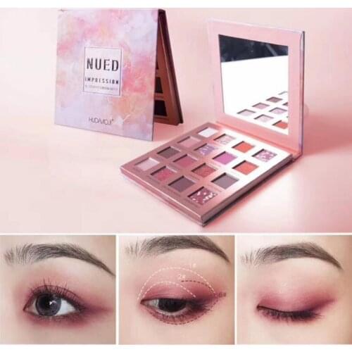 Wholesale HUDAMOJI16 color eye shadow disc pearl light matte desert eye shadow NUED IMPRESSION eye shadow palette DHL free
