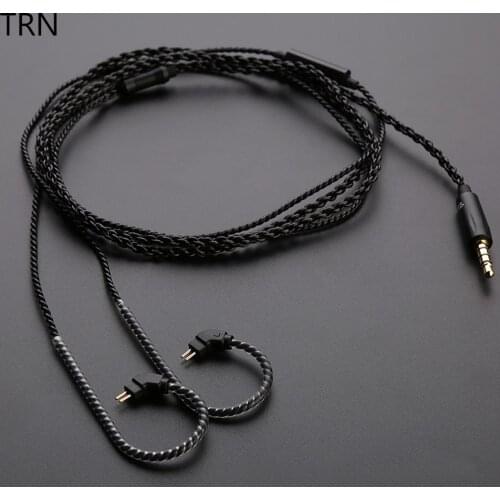 Original TRN Black Replacement Cable 0.75/0.78 Mm 2Pin Headphone MMCX Upgraded Cable 3.5mm Earphone Wire for TRN V10/V20/V60/V80
