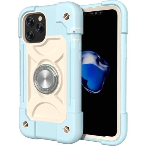 Armor Bumper Shockproof Phone Case For iPhone 12 11 Pro Max XR XS Max X 7 8 Plus 12Pro Colorful Rugged Ring Holder Hard PC Cover