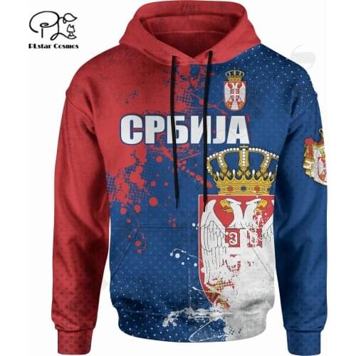 PLstar Cosmos 3DPrint Newest Serbia Country Flag Unique Amazing Harajuku Pullover Streetwear Unisex Hoodies/Sweatshirt/Zip R-12