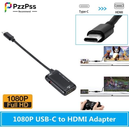 PzzPss Black USB-C Type C To HDMI-compatible Adapter USB 3.1 Cable For Android Phone Tablet USB3.1 C To HDMI-compatible Adapter