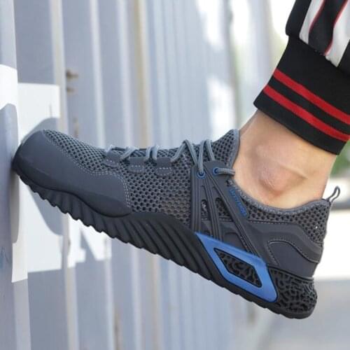 XPUHGM Men Women Safety Work Shoes All Season Breathable Working Boots Steel Toe Anti-Smashing Construction Safety Work Sneakers