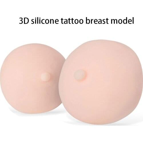 1pc 3D Silicone Tattoo Breast Model Fake Chest Pleural Practice Mould Simulation Tattoo Practice Skin Permanent Makeup Tool