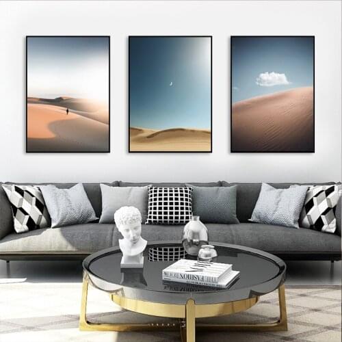 Scandinavian Desert Poster Abstract Nature Landscape Canvas Painting Photography Nordic Wall Art Print Picture Home Decoration
