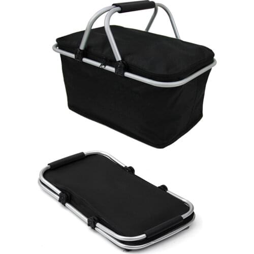 Folding Lunch Bags 30L Picnic Camping Insulating Cooler Basket Hamper Storage Portable Shopping Outdoor Oxford Bag Box Ice Pack