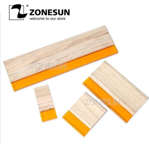 ZONESUN Silk Screen Printing Squeegee Board Wearproof Wood Rubber Ink Scraper Blade Scratch Board Tool For Print Glass T-shirt