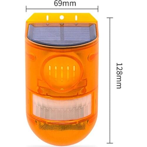 Solar Alarm Light with PIR Motion Sensor LED Strobe Lights 110dB Loud Siren Outdoor IP65 Waterproof Rechargeable
