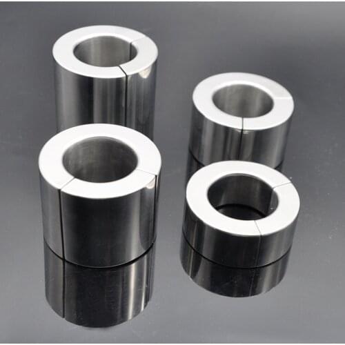 Steel Cockring Magnetic Lock Scrotum Erect Pendent Ball Penis Ring Stretcher Heavy Weight Metal Adult Sex Toy For Man Gay Cbt