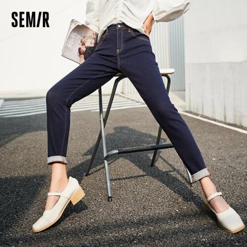 SEMIR Jeans Women High Waist Feet Pants Moisturizing Spring 2021 New Black Technology Pencil Pants Top Line